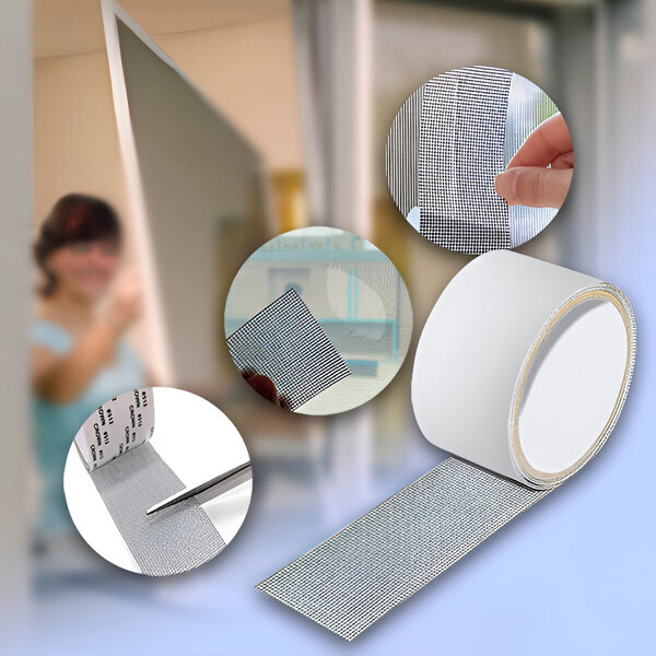 Kit Riparazione Zanzariere - 3 Reti + 2 Rotoli Nastro Adesivo - Foto 4