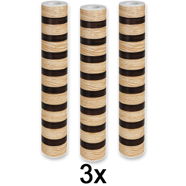 3x Elegante adesivo murale effetto legno | LINEWALL